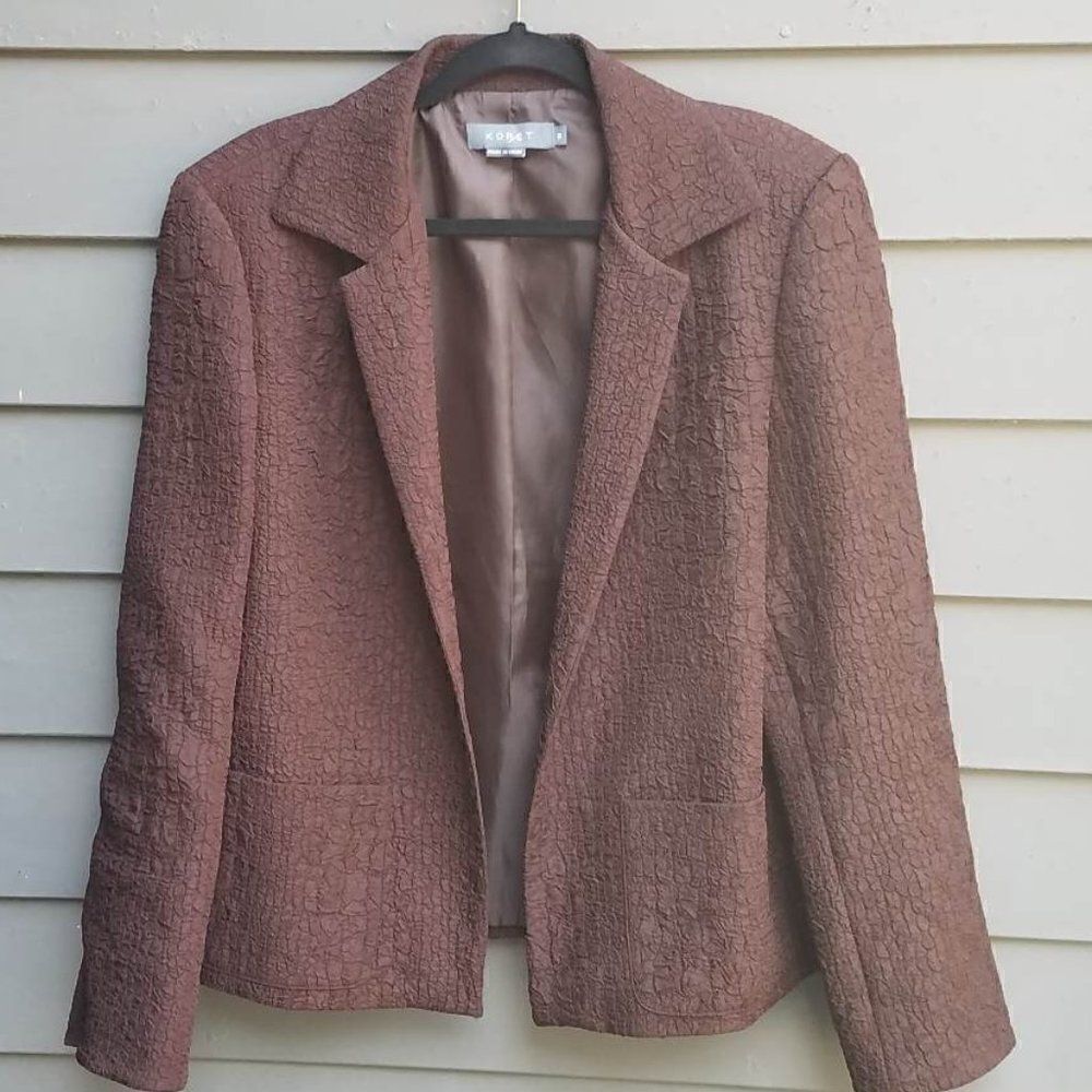 Koret Brown Poly Textured Blazer Size 16